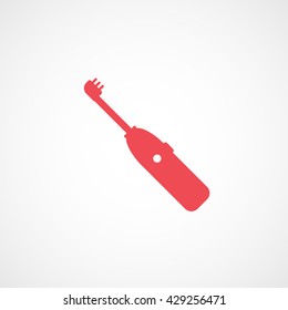 Electric Toothbrush Red Icon On White Background