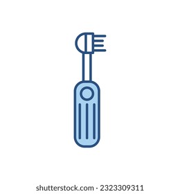 Icono del vector relacionado con cepillo de dientes eléctrico. Signo de cepillo de dientes eléctrico. Aislado en fondo blanco