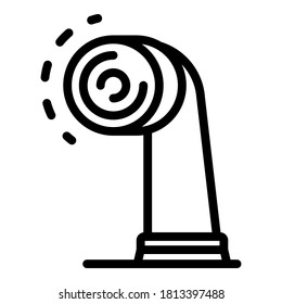 Icono de cabeza redonda de cepillo de dientes eléctrico. Contorno el ícono del vector de cabeza redonda del cepillo de dientes eléctrico para diseño web aislado en fondo blanco