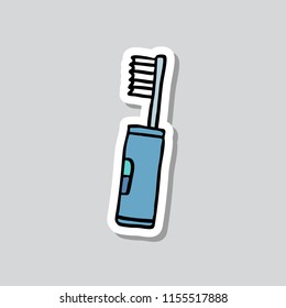 electric toothbrush sticker doodle icon