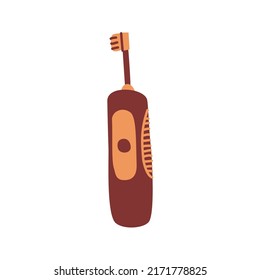 Electric toothbrush. Teeth care tools. Line vector illustration.