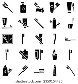 Electric toothbrush teeth icons set. Line set of dental electric toothbrush vector icons for web design isolated on white background