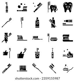 Electric toothbrush teeth icons set. Line set of dental electric toothbrush vector icons for web design isolated on white background