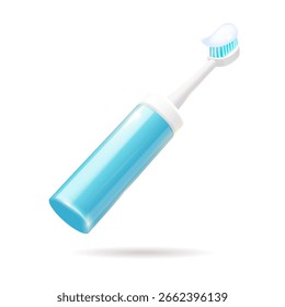 Un cepillo de dientes eléctrico que está cargado con pasta de dientes