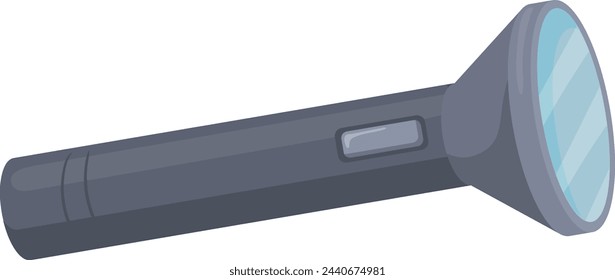 Electric torch lamp. Pocket flashlight cartoon icon isolated on white background