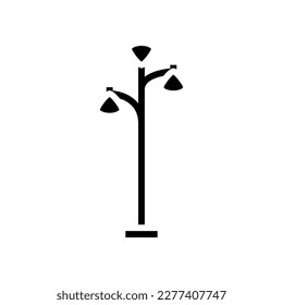vectores de icono de glifo accesorio para hogar de torchiere eléctrico. señal de accesorio de casa de torchiere eléctrico. ilustración de símbolo aislado