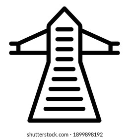 Electric tower consumption icon. Outline electric tower consumption vector icon for web design isolated on white background