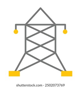 Diseño de icono plano de torre eléctrica para personal y Uso comercial