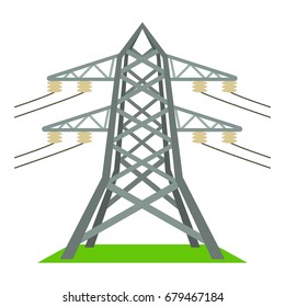 Electric tower icon. Cartoon illustration of electric tower vector icon for web
