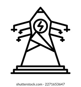 Electric Tower Icon Design For Personal And Commercial Use