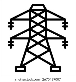 Elemento de icono de torre eléctrica para diseño