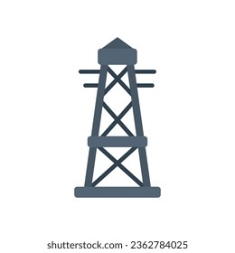 Electric tower icon flat vector. Smart resource. Digital care isolated