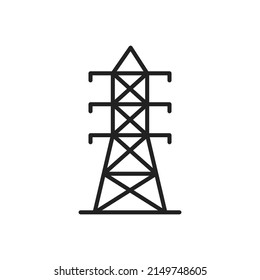 Electric tower icon. High quality black vector illustration.