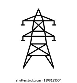 Electric tower icon. Outline illustration of electric tower vector icon for web design isolated on white background