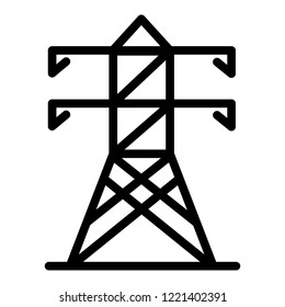 Electric tower icon. Outline electric tower vector icon for web design isolated on white background