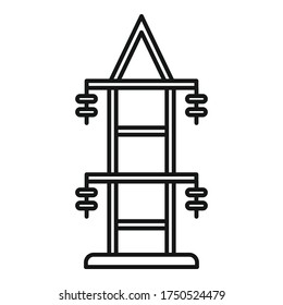Electric tower icon. Outline electric tower vector icon for web design isolated on white background