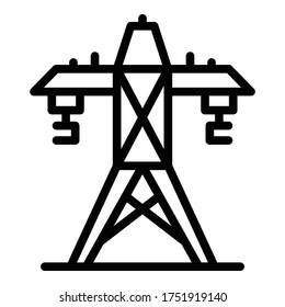 Electric tower icon. Outline electric tower vector icon for web design isolated on white background
