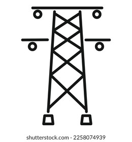 Electric tower icon outline vector. Water energy. Water plant