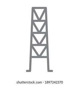 icono de torre eléctrica sobre fondo blanco, estilo plano, ilustración vectorial