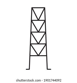 electric tower icon over white background, line style, vector illustration