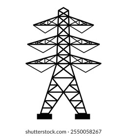 Ícone de torre elétrica para transmissão de energia e energia