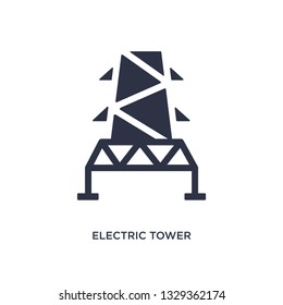 electric tower icon. Simple element illustration from construction tools concept. electric tower editable symbol design on white background. Can be use for web and mobile.