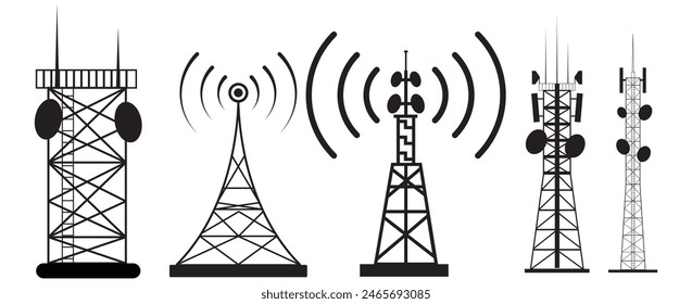 Icono de torre eléctrica. Ilustración simple del Vector eléctrico de la torre para el Diseño web aislado en el fondo blanco