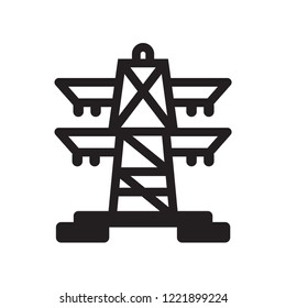 Electric tower icon. Trendy Electric tower logo concept on white background from Industry collection. Suitable for use on web apps, mobile apps and print media.