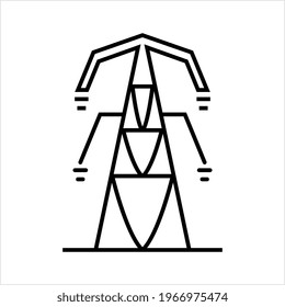 Electric Tower Icon Vector Art Illustration