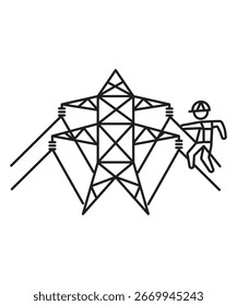 ícone de torre elétrica, vetor melhor ícone de linha.