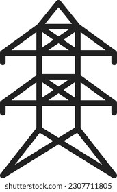 Imagen vectorial de icono de Torre Eléctrica. Adecuado para aplicaciones web móviles y medios de impresión.