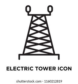 Electric tower icon vector isolated on white background, Electric tower transparent sign , linear symbol and stroke design elements in outline style