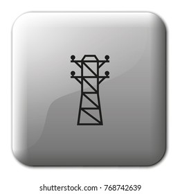 Electric tower line. Electricity flat vector icon.