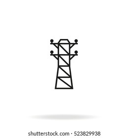 Electric tower line. Electricity icon.