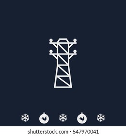 Electric tower line. Electricity icon.