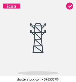 Electric tower line. Electricity icon.