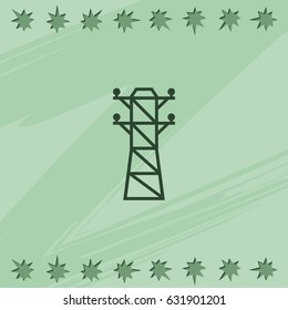 Electric tower line. Electricity icon.