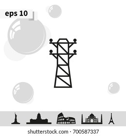 Electric tower line. Electricity icon.