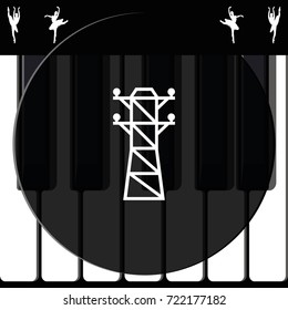 Electric tower line. Electricity icon.
