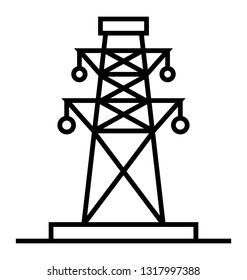 Electric tower line icon 