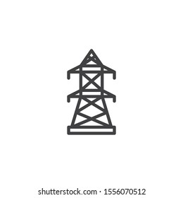 Electric tower line icon. linear style sign for mobile concept and web design. High voltage tower outline vector icon. Symbol, logo illustration. Vector graphics