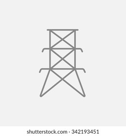 Electric tower line icon for web, mobile and infographics. Vector dark grey icon isolated on light grey background.