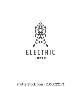 electric tower line minimalist logo vector