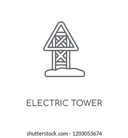 Electric tower linear icon. Electric tower concept stroke symbol design. Thin graphic elements vector illustration, outline pattern on a white background, eps 10.