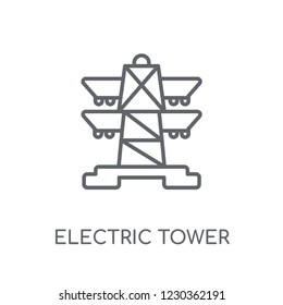 Electric tower linear icon. Modern outline Electric tower logo concept on white background from Industry collection. Suitable for use on web apps, mobile apps and print media.