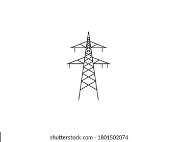 Electric tower, power icon. Vector illustration, flat design.