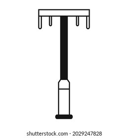 Elektrischer Turm. Eine Stromleitung ist eine Struktur zum Halten von Drähten. Unterstützung einer Freileitung mit Oberleitung. Vektorgrafik einzeln auf weißem Hintergrund für Design und Web.