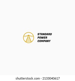 electric tower simple logo design