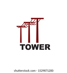 Electric tower symbol logo design vector template
