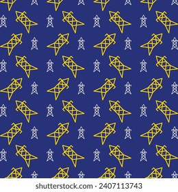 Electric tower trendy vector design repeating pattern illustration